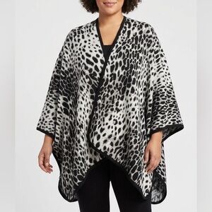 😍SHOW SPECIAL One size black and white leopard animal print wrap cozy comfy warm